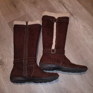 Naturalizer Frost Ladies Size 8.5  Brown Faux Sherpa Lined Below Knee Boots